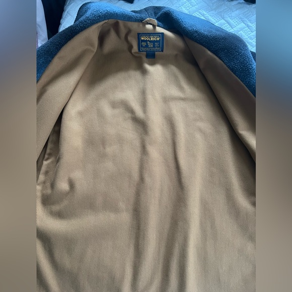 Vintage Woolrich Women Striped Blue Black Fleece Blazer Coat Jacket Size Small - Picture 4 of 11